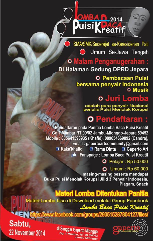 Ikuti Lomba Baca Puisi Kreatif Tolak Korupsi