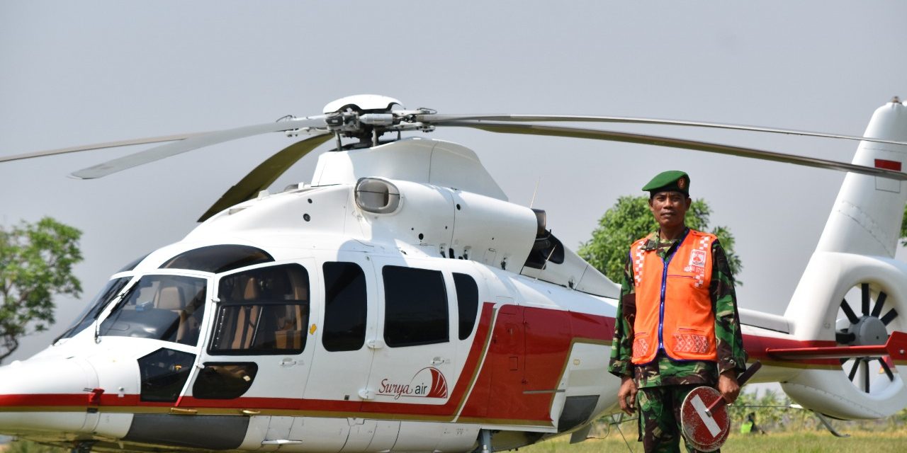 Pelda Rohmanto Batiops Kodim 0716/Demak ,  Lihai  Parkirkan Helikopter di Lapangan Terbuka