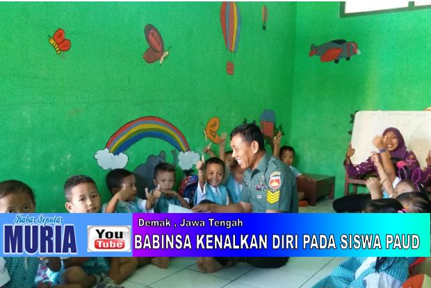 BABINSA DATANGI PAUD , ANAK ANAK SENANG BERKENALAN DAN SEMANGAT BELAJAR