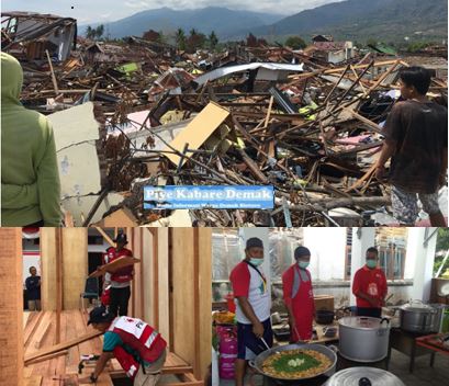 Sibat PMI Demak Sampai Di Palu Langsung Laksanakan Tugas Di Dapur Umum dan Buat Hunian Sementara