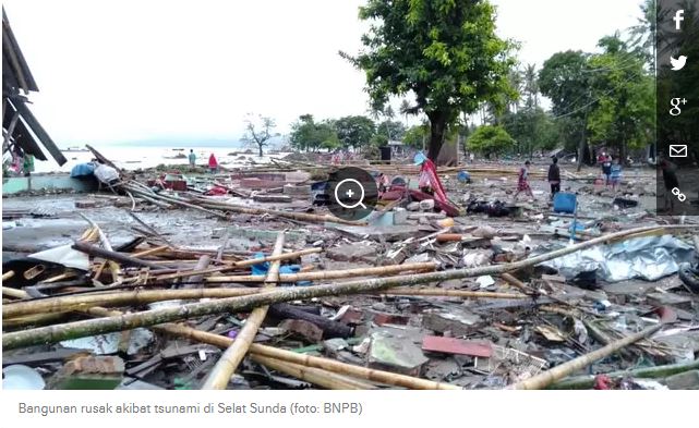 Sampai Sore ini  Korban  222 Orang Meninggal Akibat Tsunami Selat Sunda