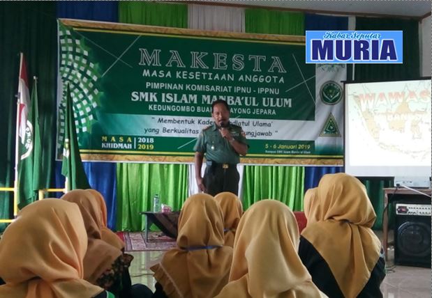 Danramil Mayong Berikan Materi Wawasan Kebangsaan di Makesta IPNU-IPPNU Ranting Buaran