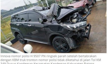 Inilah Kronologi Kecelakaan Bupati Demak di Tol Batang