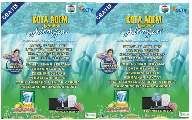 Yuk !!!!! Hadiri  “Kota Adem Bersama Adem Sari” di Mranggen dan Karangawen Demak