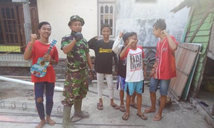 Satgas TMMD di Desa Kali Kondang Demak Arahkan Kelompok Anak Jalanan Untuk Berkarya