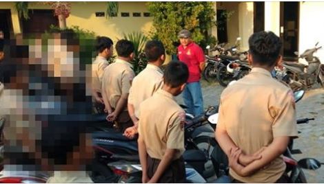 Polsek Mranggen Berhasil Amankan Puluhan Pelajar , Buntut Viralnya Video  Aksi Tawuran