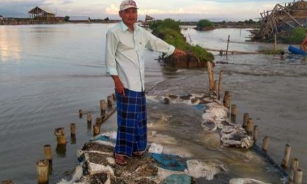 Tanggul SWD I Desa Kedungmutih Demak  Jebol , Petambak Kesulitan Membuat Garam