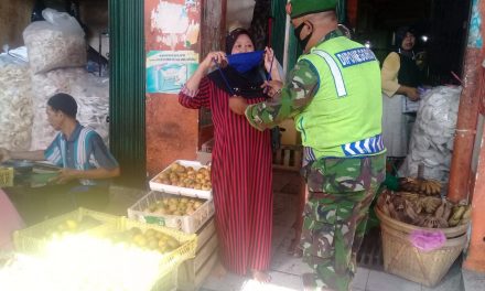 Pengunjung Pasar Pasar Bintoro Dihimbau Pakai Masker