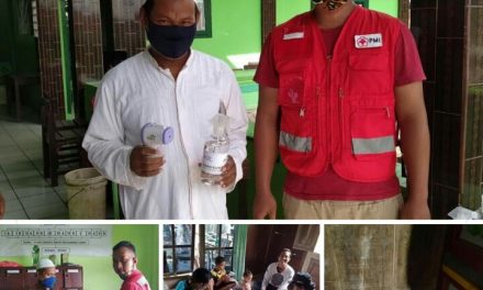 Sibat PMI Kedungmutih Demak, Donasikan Masker ,Termo Gun Dan Hand Sanitizer ke Madrasah Diniyah