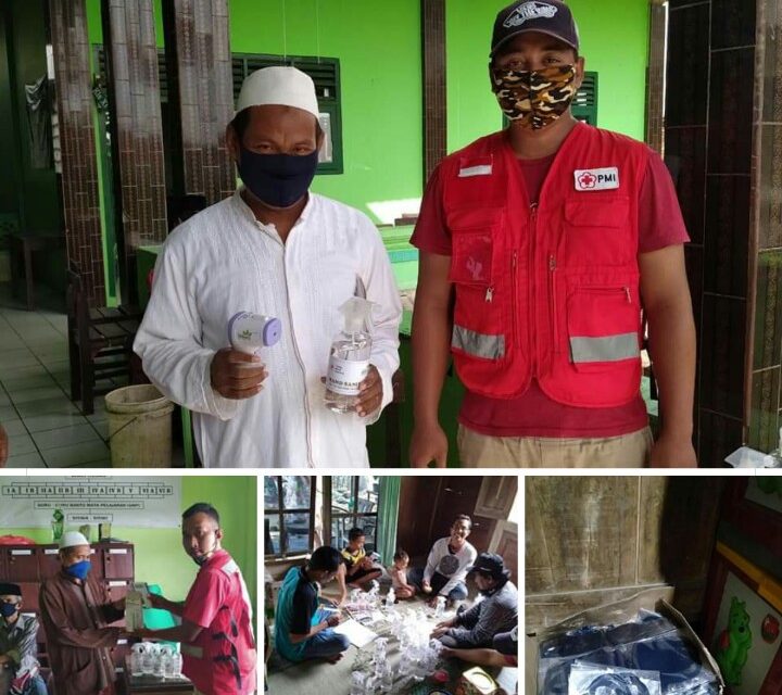 Sibat PMI Kedungmutih Demak, Donasikan Masker ,Termo Gun Dan Hand Sanitizer ke Madrasah Diniyah