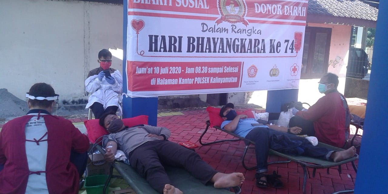 Bhakti Sosial Donor Darah Di Polsek Kalinyamatan Jepara