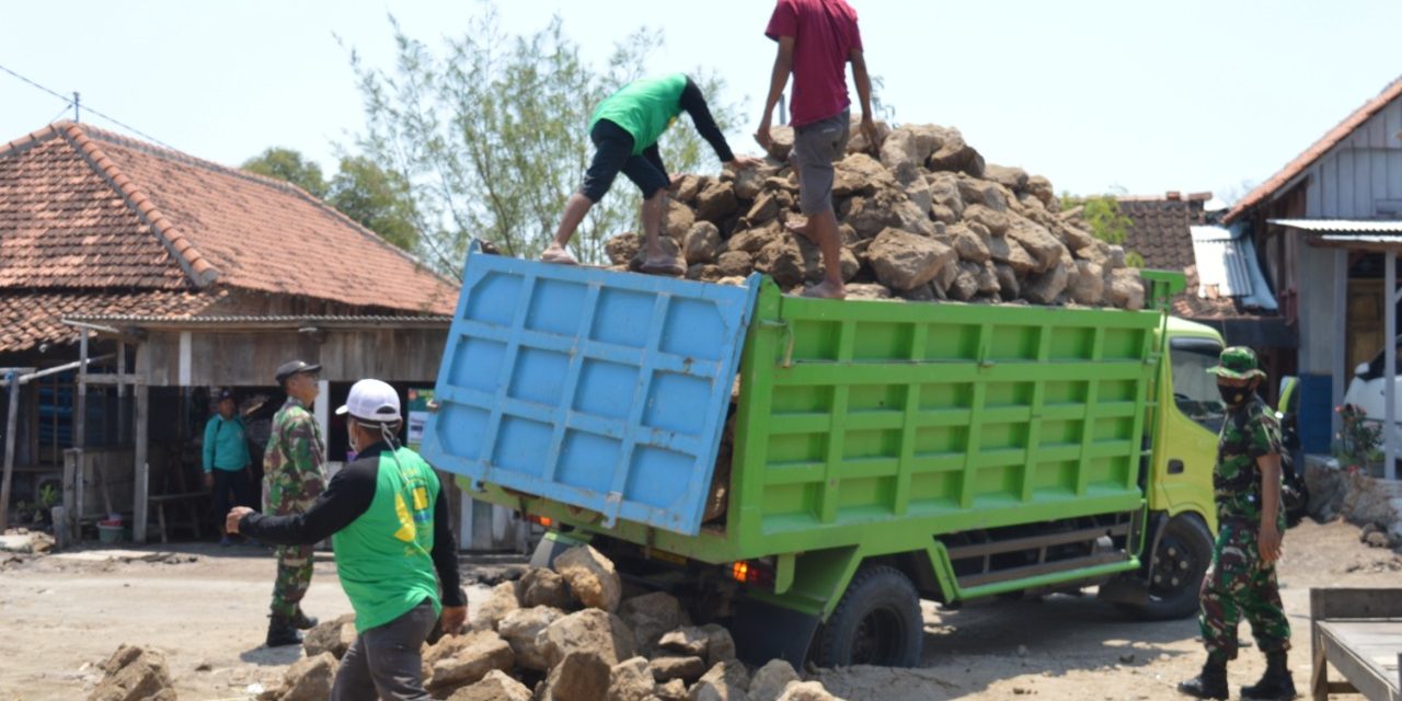 Pengerjaan Talud di Bedono Serbuan Korem Makutarama dan Kodim Demak Terus Di Kebut