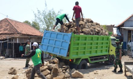 Pengerjaan Talud di Bedono Serbuan Korem Makutarama dan Kodim Demak Terus Di Kebut