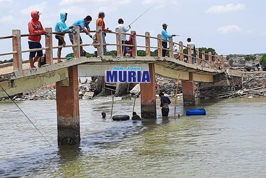 Jembatan Kedungmutih Demak . Tempat Asyik Untuk Memancing