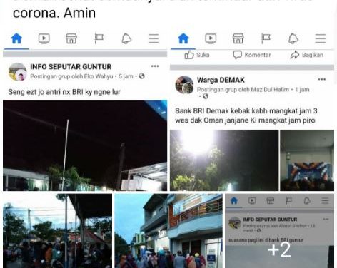 Antrian BPUM di Demak Abaikan Prokes , Netizen  Buat Status Seperti ini