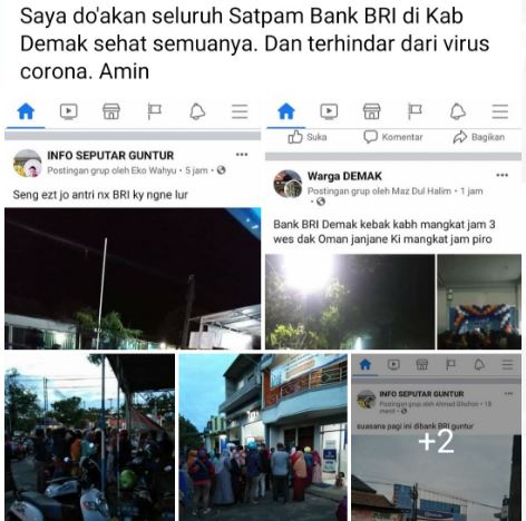 Antrian BPUM di Demak Abaikan Prokes , Netizen  Buat Status Seperti ini