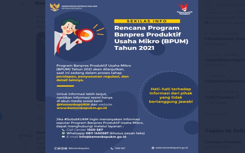 Ini Syarat Daftar BPUM 2021, Bisa Cair Lewat BPD dan PT Pos Indonesia