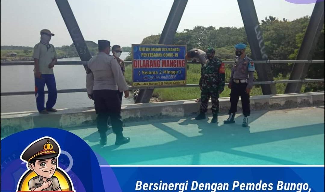 Cegah Penyebaran Covid 19, Pemdes Bungo dan Polsek Wedung Pasang Imbauan “Dilarang Mancing”