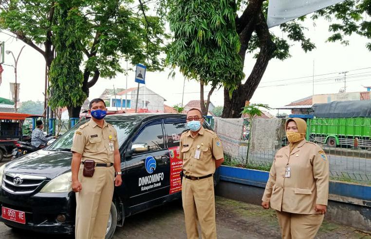 DinKominfo Demak Sambangi Pasar Galakkan Sosialisasi  Prokes Covid 19 Kembali