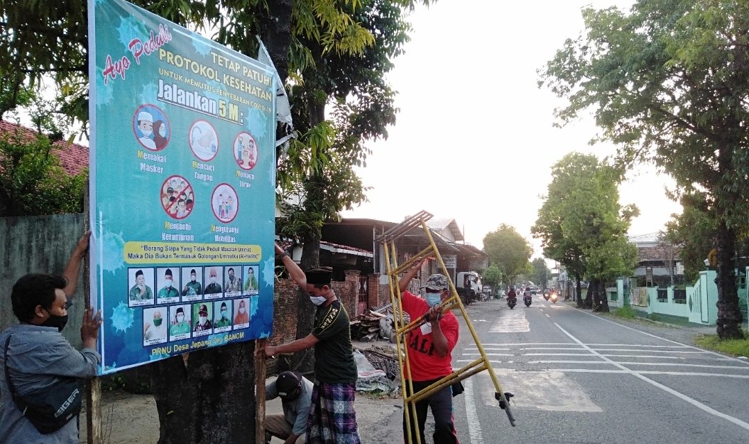 Pengurus Ranting NU Desa Jepang Kudus ,Edukasi Masyarakat Cegah Penularan Covid 19