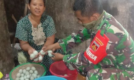 Babinsa Ini Kunjungi  Peternak Itik Penuh Keakraban