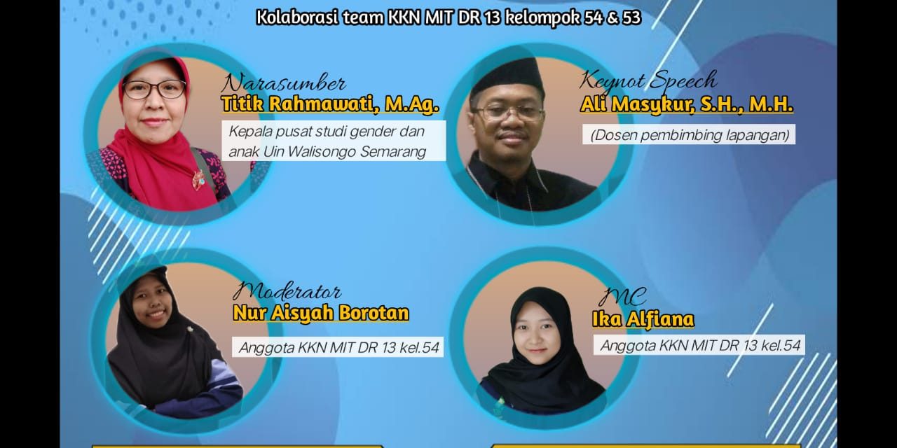 Mahasiswa KKN UIN Semarang GelarWebinar kesetaraan gender dengan Tema”Peran Perempuan Sebagai Pemimpin”