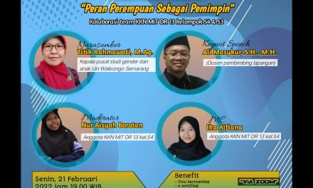 Mahasiswa KKN UIN Semarang GelarWebinar kesetaraan gender dengan Tema”Peran Perempuan Sebagai Pemimpin”