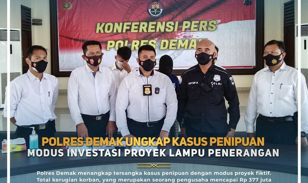 Penipuan Investasi  Proyek Lampu Fiktif Ratusan Juta  di Ungkap Polres Demak