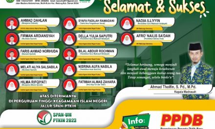 Madrasah Aliyah NU I’anatut Thulab Mutih Kulon Demak, 12 Siswa Lolos SPAN PTKIN