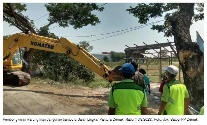 Warung Pangku Remang Remang Jalan Lingkar Demak Di Bongkar , Ini Sebabnya