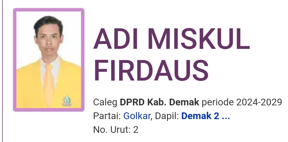 Dapil 2 Demak Golkar Berpeluang 2 Kursi ,  PPP Kehilangan Kursi