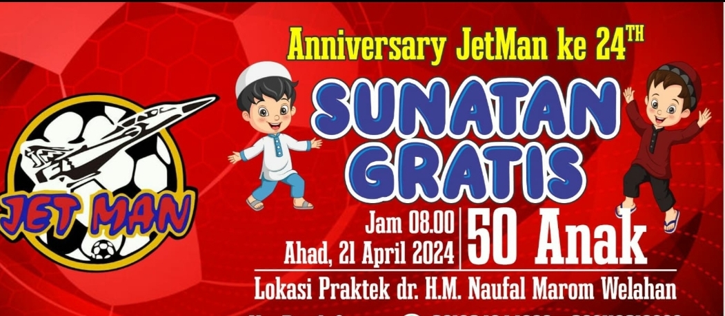 HUT KE 24 JETMAN JEPARA  , Besok Pagi GELAR KHITANAN MASSAL Gratis