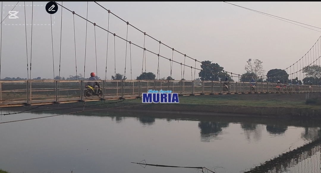 Pagi Hari di Jembatan Gantung Mbungpis Gerdu Jepara Macet , Pemotor Harus Antri