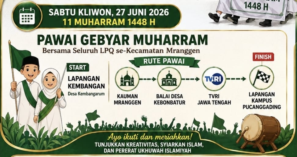 Badko LPQ Kecamatan Mranggen Gelar Pawai Gebyar Muharram 1448 H dan FASI Tingkat Kecamatan