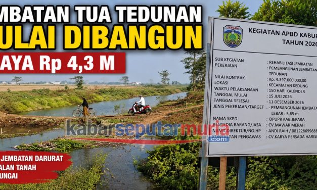 Jembatan Tua Tedunan Mulai Dibangun, Hati Hati Jalan Darurat Lewati Sungai